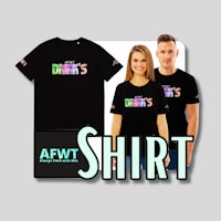 a black t - shirt with the words awtt on it